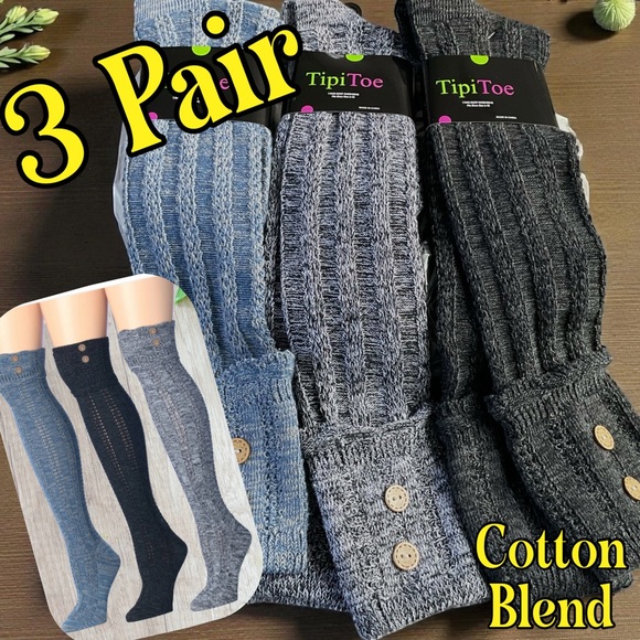 Accessories - 🌸3 Pair Over Knee/Knee Length Marled Socks